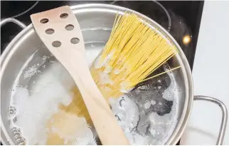  ??  ?? Don’t add oil to the water when boiling pasta. It will coat the pasta and prevent the sauce from sticking.