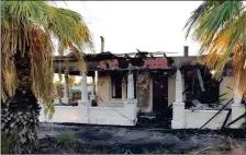  ?? LOANED PHOTOS/ YUMA FIRE DEPARTMENT ?? THE HOME, LOCATED IN THE 400 BLOCK OF MAIN STREET, was believed to have been constructe­d in 1900 and was a total loss.