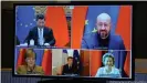  ??  ?? We're all 'zooming' now: EU-China leaders' meeting via video conference