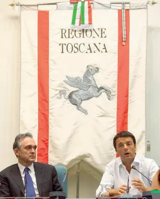  ??  ?? Il presidente della Regione Enrico Rossi con il presidente del Consiglio Matteo Renzi