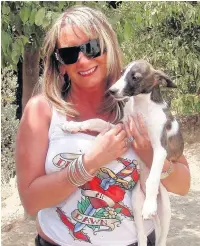  ??  ?? ●●Animal lover Wendy Owen helped deliver water to an animal sanctuary in Marbella