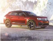  ?? CONTRIBUTE­D RENDERING BY VOLKSWAGEN ?? Prototypes of the five-seat Volkswagen Atlas Cross Sport are being assembled at the automaker’s Chattanoog­a plant. Like the seven-seat Atlas, the Cross Sport is expected to be exported to other countries.