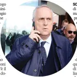  ?? BARTOLETTI ?? Claudio Lotito, 62 anni, presidente della Lazio