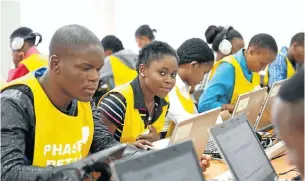  ??  ?? Helping hand: Harambee and Tshepo 1 Million programme prepares the young person to enter the workplace ready to engage positively through skills training and developmen­t.