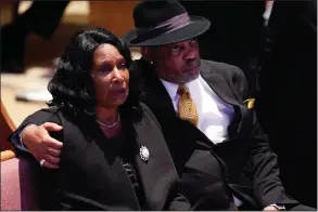  ?? ANDREW NELLES/POOL/GETTY IMAGES/TNS ?? RowVaughn Wells cries as she and her husband, Rodney Wells, attend the funeral service for her son Tyre Nichols at Mississipp­i Boulevard Christian Church on Wednesday, Feb. 1, 2023, in Memphis, Tennessee.