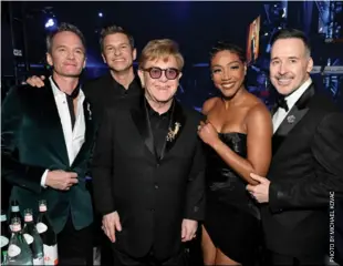  ?? ?? Left to right: Neil Patrick Harris, David Burtka, Elton John, Tiffany Haddish and David Furnish