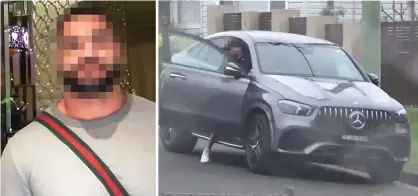  ?? Photograph: NSW police/AAP ?? Alleged Sydney drug trafficker Mostafa Baluch was found hiding inside a grey Mercedes being transporte­d on a truck across the NSWQueensl­and border.