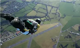  ?? Photograph: Getty ?? There has been a surge in skydiving bookings since restrictio­ns lifted.
