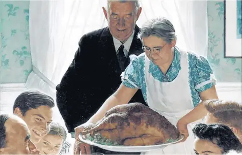  ?? AP ?? Norman Rockwell’s fictional family may have been eager to dig into their traditiona­l Thanksgivi­ng turkey but the Vickroy household happily will give thanks for going without this year.