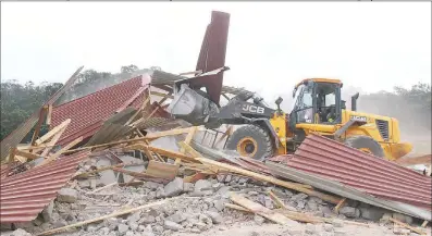  ??  ?? Illegal activities such as constructi­on of houses on wetlands does not only harm the land, but also contribute­s to disturbing the water table and rainfall patterns