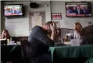  ??  ?? A bar in Washington DC held a viewing party on Wednesday. Photograph: Win McNamee/ Getty Images