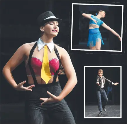  ?? Pictures: Shae Beplate ?? (Main picture) Chloe Broccardo, 14, performing at the Townsville Eisteddfod; (inset top) Margot Tillack, 13, is a picture of grace; (inset bottom) David Ball dances it up.