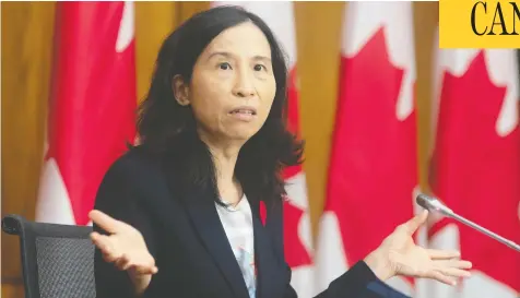  ?? ADRIAN WYLD / THE CANADIAN PRESS ?? Canada's Chief Public Health Officer Theresa Tam has asked Canadians to limit their holidays to immediate family due to a spike in COVID cases.