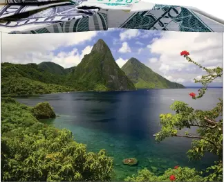  ?? SAINT LUCIA TOURISM AUTHORITY VIA THE NEW YORK TIMES ?? Peaks rise above lush jungle along the coastline of St. Lucia. This Caribbean destinatio­n is reminiscen­t of Hawaii and, especially in the late spring and summer shoulder season, decidedly more affordable.