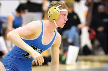  ?? KYLE FRANKO — TRENTONIAN FILE PHOTO ?? Princeton High’s Blase Mele won his first bout at the NJSIAA Wrestling Championsh­ip.