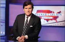  ?? RICHARD DREW, FILE — THE ASSOCIATED PRESS ?? Internal files from Fox News filed in court reveal host Tucker Carlson admitted to his producer “Sidney Powell is lying,” acknowledg­ing that what she was selling on Fox “news shows” was “ludicrous,” “totally off the rails” and “shockingly reckless.”