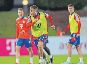  ?? FOTO: HUSSEIN IBRAHIM/IMAGO ?? Joshua Kimmich hat auf dem Fußballfel­d seinen Spaß wiedergefu­nden.