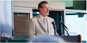  ?? (Special to The Commercial) ?? Dr. William Slikker, director of the National Center for Toxicologi­cal Research, speaks Wednesday during the memorandum of understand­ing signing and anniversar­y of the center. The group recently signed a 5-year renewal with the FDA.