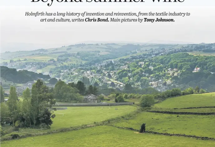  ??  ?? MOVIE HOMAGE: A view of Holmfirth looking down from the hills; inset, from left, Bill Owen, alias Compo, Peter Sallis as Clegg, and Michael Aldridge who played Seymour.