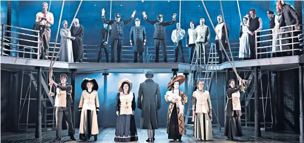  ??  ?? Football fans in the front row for Titanic the Musical in Nottingham, who celebrated loudly during England’s World Cup victory against Colombia, were condemned as ‘stupid’ and ‘ignorant’ by actor Niall Sheehy, below