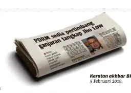  ??  ?? Keratan akhbar BH 5 Februari 2019.