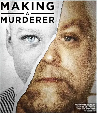  ??  ?? CONVICTED: Steven Avery as a boy and a man in a promotion for the show