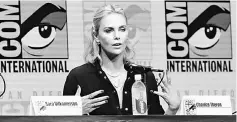  ??  ?? Actor Charlize Theron at a panel titled Women Who Kick Ass during the 2017 Comic-Con Internatio­nal Convention in San Diego, California on Saturday. — AFP photo