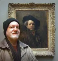  ??  ?? 1Gilbert Gorski with Rembrandt.2Symphonic­a, oil on linen, 16 x 72"1