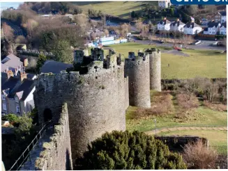  ??  ?? The defences thrown up at Conwy (or Conway), a part of Edward I’s demoralisa­tion of the Welsh