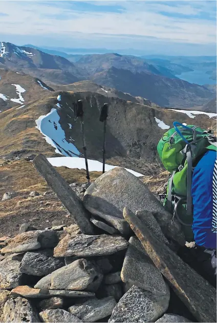  ?? ?? Fiona Russell on South Glen Shiel Ridge in 2014