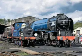  ?? JON BOWERS ?? A scene full of symbolism as preservati­on pioneer ‘P’ No. 323 ‘Bluebell’ meets another in the form of new ‘A1’ No. 60163 Tornado at Sheffield Park, after the latter had hauled the inaugural steam railtour over the northern extension in 2013.