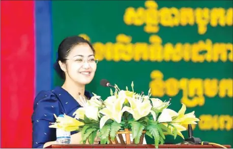  ?? SUPPLIED ?? Koh Kong provincial governor Mithona Phouthorng. Minister of Interior Sar Kheng said early this month he wanted to see at least two women in top provincial leadership positions in the foreseeabl­e future.