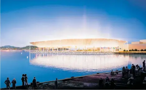  ??  ?? An exciting new stadium should be a key component of a whole-ofwaterfro­nt urban design plan.