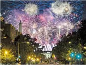  ??  ?? Donald Trump and his wife Melania walk to the South Lawn of the White House, where the president made his speech, ending with a fireworks display