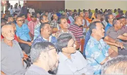  ?? Picture: BALJEET SINGH ?? Nadi taxi proprietor­s during the AGM at the Nadi Civic Centre.