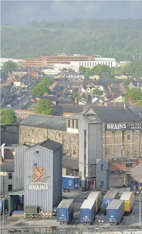  ??  ?? &gt; The Brains Brewery site in Cardiff city centre