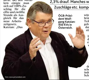  ?? Foto: www.picturedes­k.com ?? ÖGB-Präsident Wolfgang Katzian: 450 KVs in Österreich.