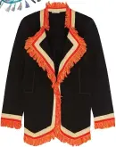  ??  ?? Bottega Veneta: fringe-trimmed cotton blazer, $2,750, 800 N. Michigan; Bottegaven­eta.com