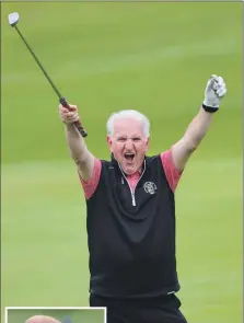  ?? All photograph­s: Kevin McGlynn. ?? Neil Armour celebrates his putt on the third green.