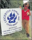  ??  ?? The mayor of Hinckley and Bosworth, Councillor Richard Allen, is to dress up like a dog for a fundraisin­g abseil down St Mary’s Church tower in Hinckley in aid of Leicester Animal Aid and Leicesters­hire and Rutland Youth Sailing Associatio­n