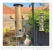  ??  ?? encouragin­g wildlife
Creating a haven for bees, butterflie­s and birds is a priority. We keep our bird feeder well-stocked with seeds and energy balls, even if it’s squirrels and our resident wood pigeon who enjoy it!