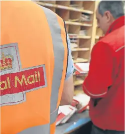  ??  ?? Royal Mail’s pre-tax profits fell from £110m to £77m in the first six months of the year.