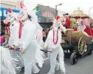  ?? Photo / Christine McKay ?? The Dannevirke Fantasy Cave’s entry in the Christmas parade took out the people’s choice award. With an ageing pool of volunteers, the Cave Dwellers are looking for more support for our iconic tourist attraction.