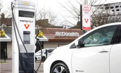  ?? Photograph: David Parry/PA ?? One recommenda­tion in the report is to force all petrol stations to install electric car charge points.