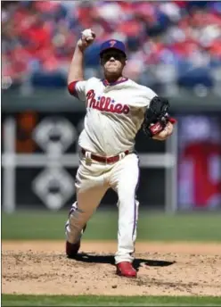  ?? DERIK HAMILTON — THE ASSOCIATED PRESS ?? Philadelph­ia Phillies starting pitcher Jeremy Hellickson throws during the third inning of a baseball game against the Washington Nationals, Sunday.