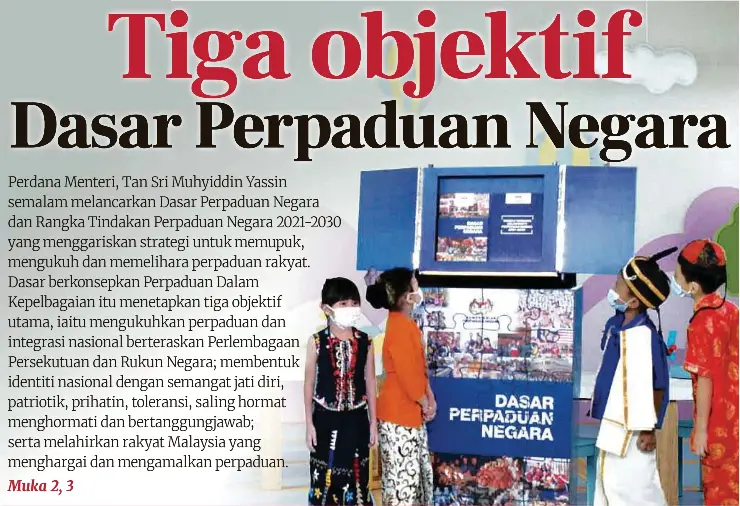 Tiga objektif Dasar Perpaduan Negara - PressReader