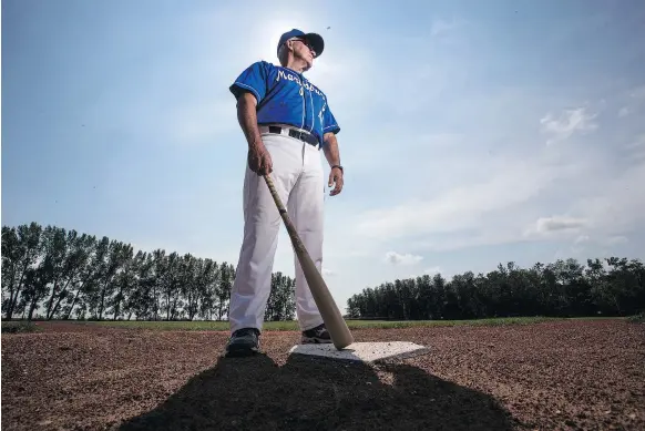  ?? PHOTOS: LIAM RICHARDS ?? Marysburg Royals senior baseball team coach Wayne Strueby breathes in the history at home plate on the kind of grand summer day just made for baseball.