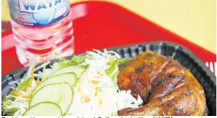  ??  ?? Go Lite with a meal from Island Grill and a bottle of WATA.