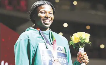  ??  ?? Ese Brume won the gold medal at the African Senior Athletics Championsh­ips in Asaba… last year.