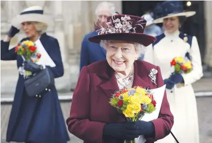  ?? AP PHOTO ?? A SMILE TO HIDE THE GRIEF
Queen Elizabeth 2nd, the world’s longest serving monarch, is all smiles a day before her 95th birthday on April 20, 2021. The queen’s husband, Prince Philip, died six days earlier.